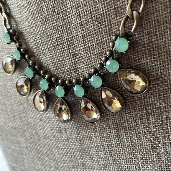 Plunder Antique Gold Statement Necklace Adjustable - Picture 2 of 6